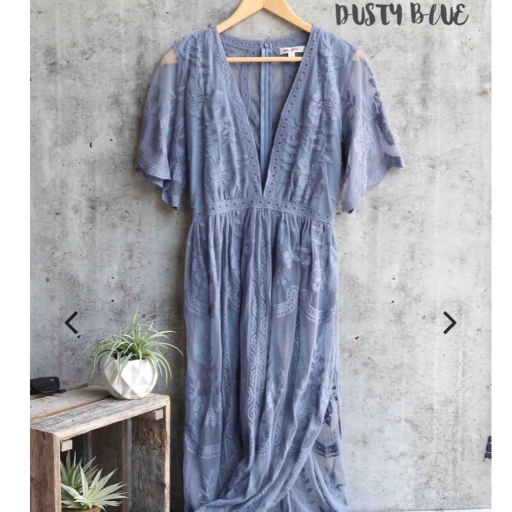 Dusty blue maxi romper